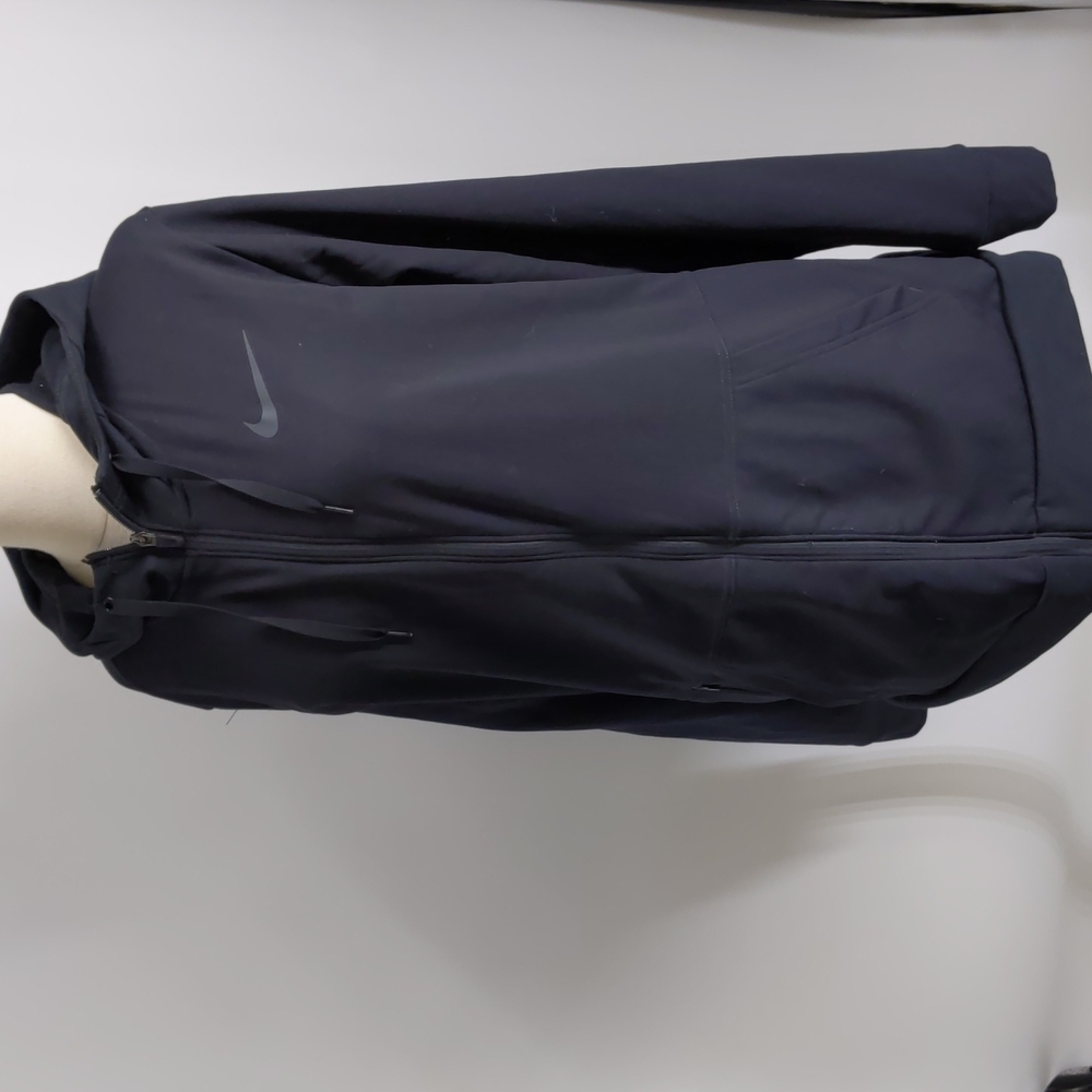 Nike Dri-Fit full front zippered black hoodie-sz L